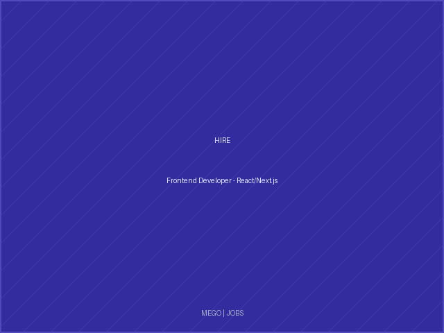 Frontend Developer - React/Next.js